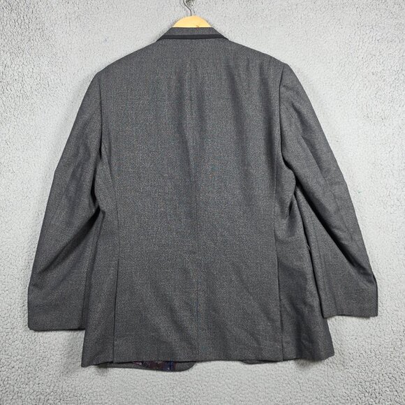 Van Heusen Sport Coat Mens Size 40R Charcoal Tweed Slim Fit 2 Button Blazer - Picture 9 of 12